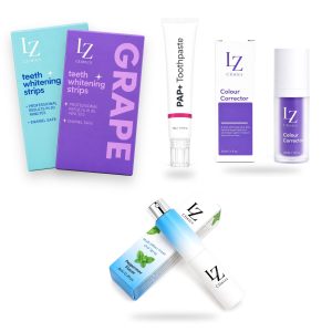 Alles-in-één Bundel: whitening strips, tandpasta, Colour Corrector en mondspray